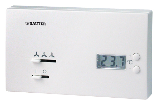 Fan-coil room-temperature controller, with digital display