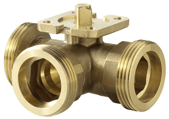 3-way changeover ball valve (T) with male thread, PN 40